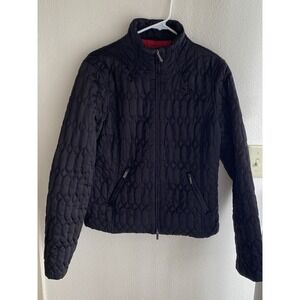 Armani Exchange Quilted Jacket Women's Size Large Black Zippered Pockets